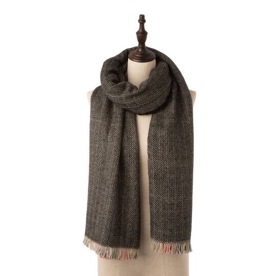 Glitzhome® 75" Plaid Reversible Scarf with Fringe
